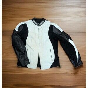 SEDICI Motorcycle Leather Armor Black White Biker Women's Size 10